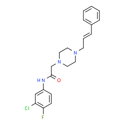 ChemSpider 2D Image | N-(3-Chloro-4-fluorophenyl)-2-{4-[(2E)-3-phenyl-2-propen-1-yl]-1-piperazinyl}acetamide | C21H23ClFN3O