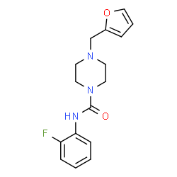 ChemSpider 2D Image | N-(2-Fluorophenyl)-4-(2-furylmethyl)-1-piperazinecarboxamide | C16H18FN3O2