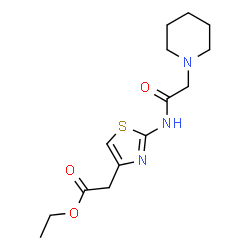 ChemSpider 2D Image | Ethyl {2-[(1-piperidinylacetyl)amino]-1,3-thiazol-4-yl}acetate | C14H21N3O3S