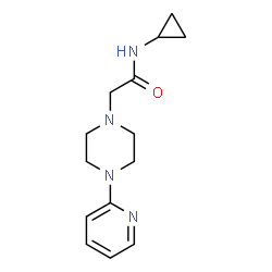 ChemSpider 2D Image | N-Cyclopropyl-2-[4-(2-pyridinyl)-1-piperazinyl]acetamide | C14H20N4O