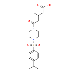 ChemSpider 2D Image | 5-{4-[(4-sec-Butylphenyl)sulfonyl]-1-piperazinyl}-3-methyl-5-oxopentanoic acid | C20H30N2O5S