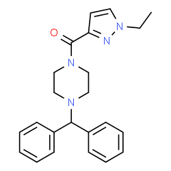 ChemSpider 2D Image | [4-(Diphenylmethyl)-1-piperazinyl](1-ethyl-1H-pyrazol-3-yl)methanone | C23H26N4O