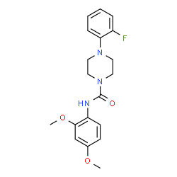 ChemSpider 2D Image | N-(2,4-Dimethoxyphenyl)-4-(2-fluorophenyl)-1-piperazinecarboxamide | C19H22FN3O3
