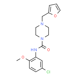ChemSpider 2D Image | N-(5-Chloro-2-methoxyphenyl)-4-(2-furylmethyl)-1-piperazinecarboxamide | C17H20ClN3O3