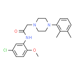 ChemSpider 2D Image | N-(5-Chloro-2-methoxyphenyl)-2-[4-(2,3-dimethylphenyl)-1-piperazinyl]acetamide | C21H26ClN3O2