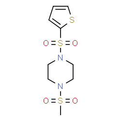 ChemSpider 2D Image | 1-(Methylsulfonyl)-4-(2-thienylsulfonyl)piperazine | C9H14N2O4S3