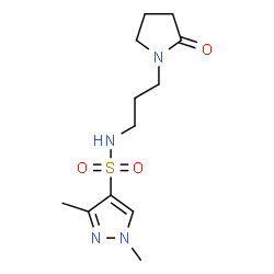ChemSpider 2D Image | 1,3-Dimethyl-N-[3-(2-oxo-1-pyrrolidinyl)propyl]-1H-pyrazole-4-sulfonamide | C12H20N4O3S