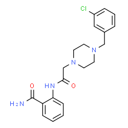 ChemSpider 2D Image | 2-({[4-(3-Chlorobenzyl)-1-piperazinyl]acetyl}amino)benzamide | C20H23ClN4O2