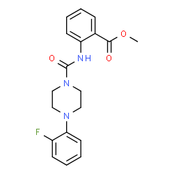 ChemSpider 2D Image | Methyl 2-({[4-(2-fluorophenyl)-1-piperazinyl]carbonyl}amino)benzoate | C19H20FN3O3