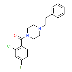 ChemSpider 2D Image | (2-Chloro-4-fluorophenyl)[4-(2-phenylethyl)-1-piperazinyl]methanone | C19H20ClFN2O
