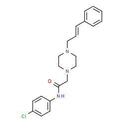 ChemSpider 2D Image | N-(4-Chlorophenyl)-2-{4-[(2E)-3-phenyl-2-propen-1-yl]-1-piperazinyl}acetamide | C21H24ClN3O