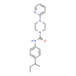 ChemSpider 2D Image | N-(4-sec-Butylphenyl)-4-(2-pyridinyl)-1-piperazinecarboxamide | C20H26N4O