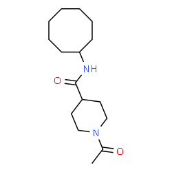 ChemSpider 2D Image | 1-Acetyl-N-cyclooctyl-4-piperidinecarboxamide | C16H28N2O2