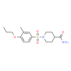 ChemSpider 2D Image | 1-[(3-Methyl-4-propoxyphenyl)sulfonyl]-4-piperidinecarboxamide | C16H24N2O4S