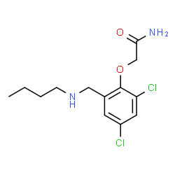 ChemSpider 2D Image | 2-{2-[(Butylamino)methyl]-4,6-dichlorophenoxy}acetamide | C13H18Cl2N2O2
