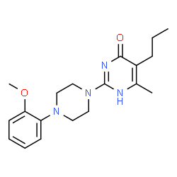ChemSpider 2D Image | 2-[4-(2-Methoxyphenyl)-1-piperazinyl]-6-methyl-5-propyl-4(1H)-pyrimidinone | C19H26N4O2