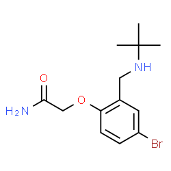 ChemSpider 2D Image | 2-(4-Bromo-2-{[(2-methyl-2-propanyl)amino]methyl}phenoxy)acetamide | C13H19BrN2O2