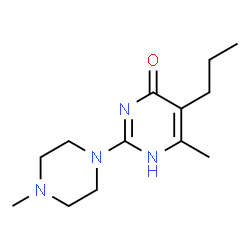 ChemSpider 2D Image | 4-pyrimidinol, 6-methyl-2-(4-methyl-1-piperazinyl)-5-propyl- | C13H22N4O