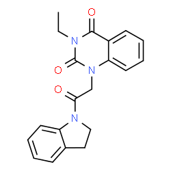 ChemSpider 2D Image | 1-[2-(2,3-Dihydro-1H-indol-1-yl)-2-oxoethyl]-3-ethyl-2,4(1H,3H)-quinazolinedione | C20H19N3O3