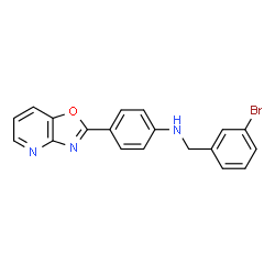 ChemSpider 2D Image | N-(3-Bromobenzyl)-4-([1,3]oxazolo[4,5-b]pyridin-2-yl)aniline | C19H14BrN3O