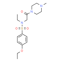 ChemSpider 2D Image | 4-Ethoxy-N-ethyl-N-[2-(4-methyl-1-piperazinyl)-2-oxoethyl]benzenesulfonamide | C17H27N3O4S