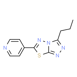 ChemSpider 2D Image | 3-Propyl-6-(4-pyridinyl)[1,2,4]triazolo[3,4-b][1,3,4]thiadiazole | C11H11N5S