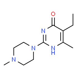 ChemSpider 2D Image | 5-Ethyl-6-methyl-2-(4-methyl-1-piperazinyl)-4(1H)-pyrimidinone | C12H20N4O
