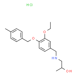 ChemSpider 2D Image | 1-({3-Ethoxy-4-[(4-methylbenzyl)oxy]benzyl}amino)-2-propanol hydrochloride (1:1) | C20H28ClNO3