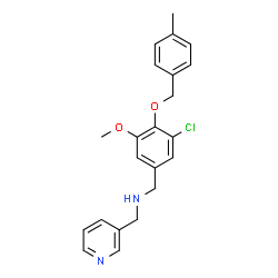 ChemSpider 2D Image | 1-{3-Chloro-5-methoxy-4-[(4-methylbenzyl)oxy]phenyl}-N-(3-pyridinylmethyl)methanamine | C22H23ClN2O2