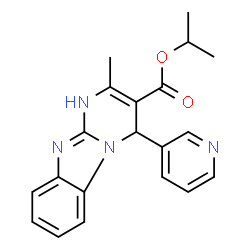 ChemSpider 2D Image | Isopropyl 2-methyl-4-(3-pyridinyl)-1,4-dihydropyrimido[1,2-a]benzimidazole-3-carboxylate | C20H20N4O2