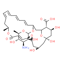 ChemSpider 2D Image | (1R,3S,5S,7R,12R,20E,22R,25R,26S)-22-[(3-Amino-3,6-dideoxy-D-mannopyranosyl)oxy]-1,3,26-trihydroxy-12-methyl-10-oxo-6,11,28-trioxatricyclo[22.3.1.0~5,7~]octacosa-8,14,16,18,20-pentaene-25-carboxylic a
cid | C33H47NO13