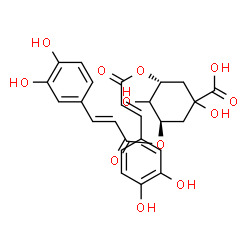 ChemSpider 2D Image | (3R,5R)-3,5-Bis{[(2E)-3-(3,4-dihydroxyphenyl)-2-propenoyl]oxy}-1,4-dihydroxycyclohexanecarboxylic acid | C25H24O12