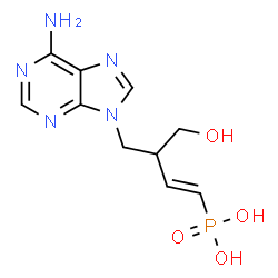 ChemSpider 2D Image | [(1E)-4-(6-Amino-9H-purin-9-yl)-3-(hydroxymethyl)-1-buten-1-yl]phosphonic acid | C10H14N5O4P