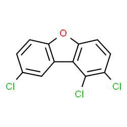 ChemSpider 2D Image | 1,2,8-TRICHLORODIBENZOFURAN | C12H5Cl3O