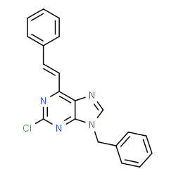 ChemSpider 2D Image | 9-Benzyl-2-chloro-6-styryl-9H-purine | C20H15ClN4
