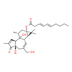 ChemSpider 2D Image | 12-Deoxyphorbol-13-(3E,5E-decadienoate) | C30H42O6