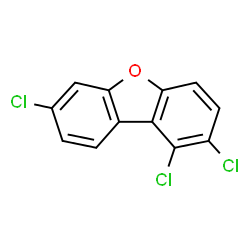ChemSpider 2D Image | 1,2,7-TRICHLORODIBENZOFURAN | C12H5Cl3O