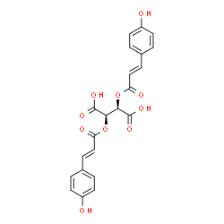 ChemSpider 2D Image | (2R,3R)-2,3-Bis{[(2E)-3-(4-hydroxyphenyl)-2-propenoyl]oxy}succinic acid | C22H18O10