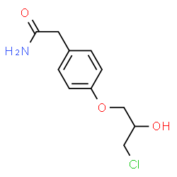 ChemSpider 2D Image | 4-(3-Chloro-2-hydroxypropoxy)benzeneacetamide | C11H14ClNO3