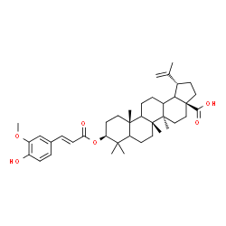 ChemSpider 2D Image | (3beta,5xi,9xi,13xi,18xi)-3-{[(2E)-3-(4-Hydroxy-3-methoxyphenyl)-2-propenoyl]oxy}lup-20(29)-en-28-oic acid | C40H56O6