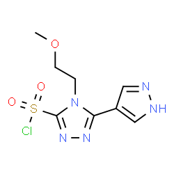ChemSpider 2D Image | 4-(2-Methoxyethyl)-5-(1H-pyrazol-4-yl)-4H-1,2,4-triazole-3-sulfonyl chloride | C8H10ClN5O3S