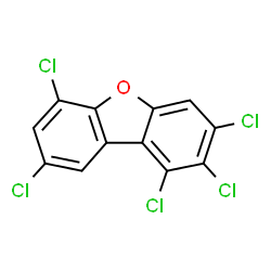ChemSpider 2D Image | 1,2,3,6,8-Pentachlorodibenzofuran | C12H3Cl5O