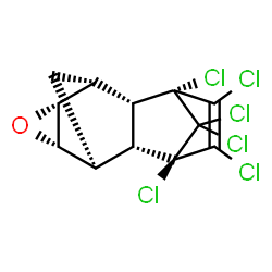 ChemSpider 2D Image | (1R,2S,3R,6R,7R,8S,9S,11R)-3,4,5,6,13,13-Hexachloro-10-oxapentacyclo[6.3.1.1~3,6~.0~2,7~.0~9,11~]tridec-4-ene | C12H8Cl6O