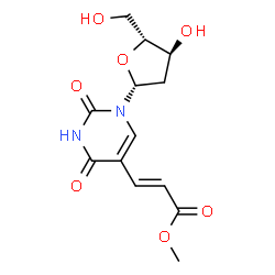 ChemSpider 2D Image | (E)-5-(2-CARBOMETHOXYVINYL)-2'-DEOXYURIDINE | C13H16N2O7