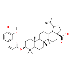 ChemSpider 2D Image | (3beta,5xi,9xi,13xi,18xi)-3-{[(2Z)-3-(4-Hydroxy-3-methoxyphenyl)-2-propenoyl]oxy}lup-20(29)-en-28-oic acid | C40H56O6