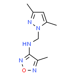ChemSpider 2D Image | N-[(3,5-Dimethyl-1H-pyrazol-1-yl)methyl]-4-methyl-1,2,5-oxadiazol-3-amine | C9H13N5O