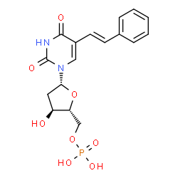 ChemSpider 2D Image | 2'-Deoxy-5-[(E)-2-phenylvinyl]uridine 5'-(dihydrogen phosphate) | C17H19N2O8P