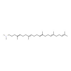 ChemSpider 2D Image | (8E,16E)-N,N,4,8,13,17,21-Heptamethyl-4,8,12,16,20-docosapentaen-1-amine | C29H51N