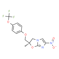 ChemSpider 2D Image | (2R)-2-Methyl-6-nitro-2-{[4-(trifluoromethoxy)phenoxy]methyl}-2,3-dihydroimidazo[2,1-b][1,3]oxazole | C14H12F3N3O5