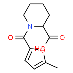 ChemSpider 2D Image | 1-(5-Methyl-2-furoyl)-2-piperidinecarboxylic acid | C12H15NO4